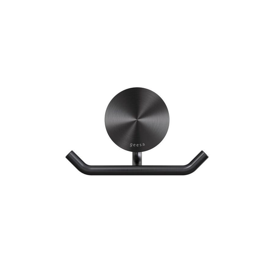Handdoekhaak dubbel metal black OPAL