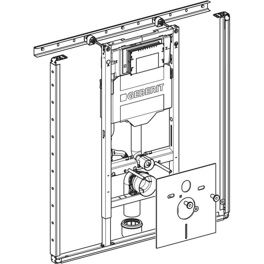 Duofix closetelement 1120mm Sigma reservoir 12cm incl. wandanker, isolatieset en profielen voor plachethoge voorzetwand Geberit