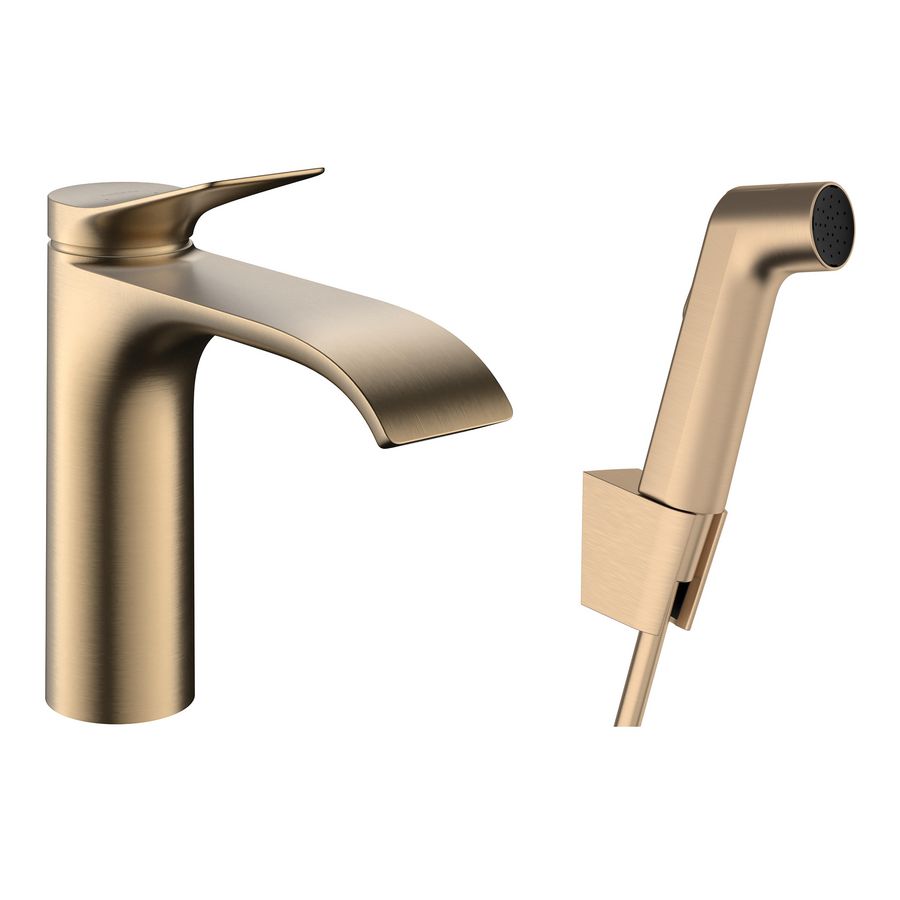 Wastafelmengkraan Vivenis 1-hendel 260 doucheslang 160cm Brushed Bronze