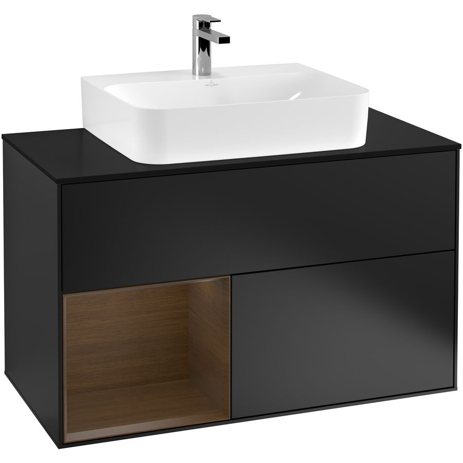 Wastafelonderkast Finion 1000x603x501mm Black Matt Lacquer F112GNPD