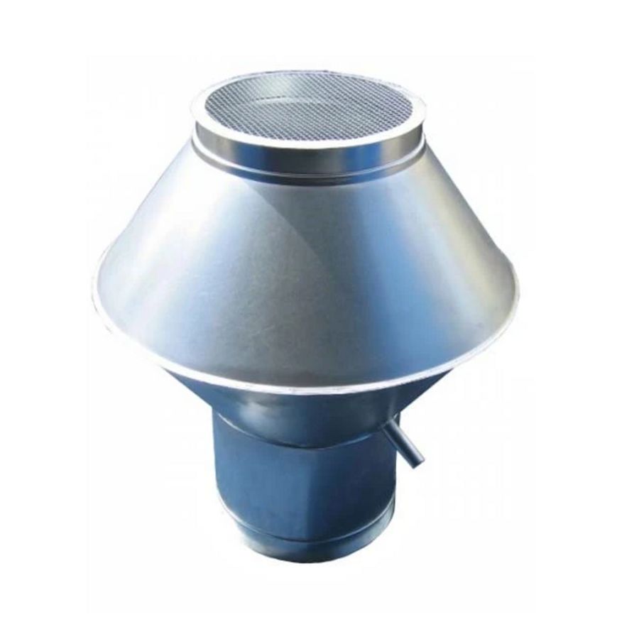 Deflectorkap rond 200mm rvs-inox