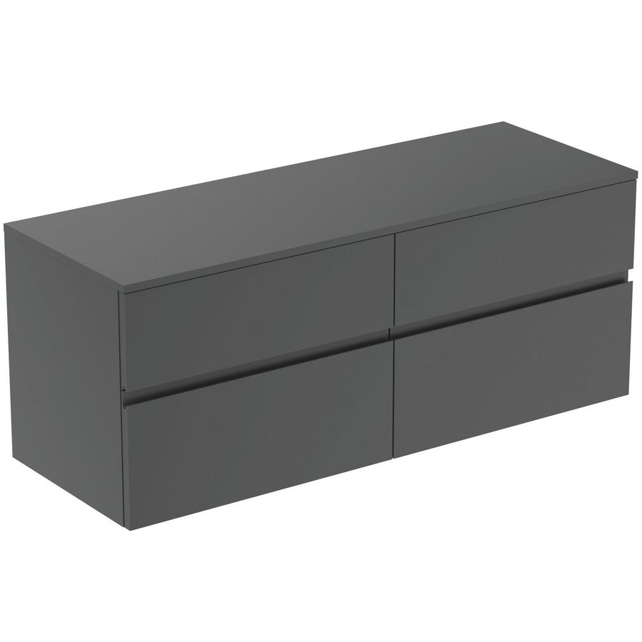 Wastafelmeubel 1402x505x558mm matt anthracite 4 laden Finesse
