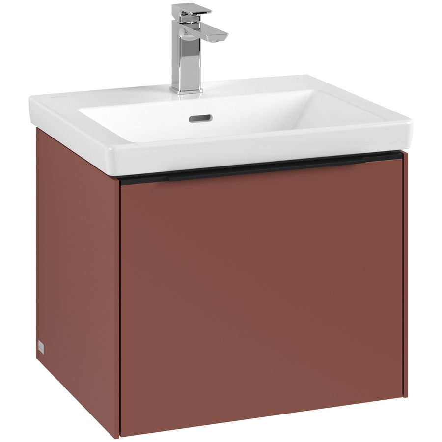 Wastafelonderkastkast SUBWAY 3.0 523x429x447,5mm Wine Red C57901AH greep Volcano Black