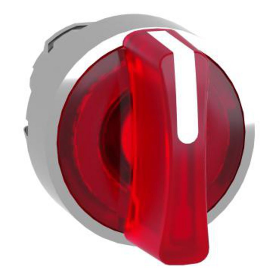 Kop voor verlichte keuzeschakelaar 3 standen Ø22mm Rood