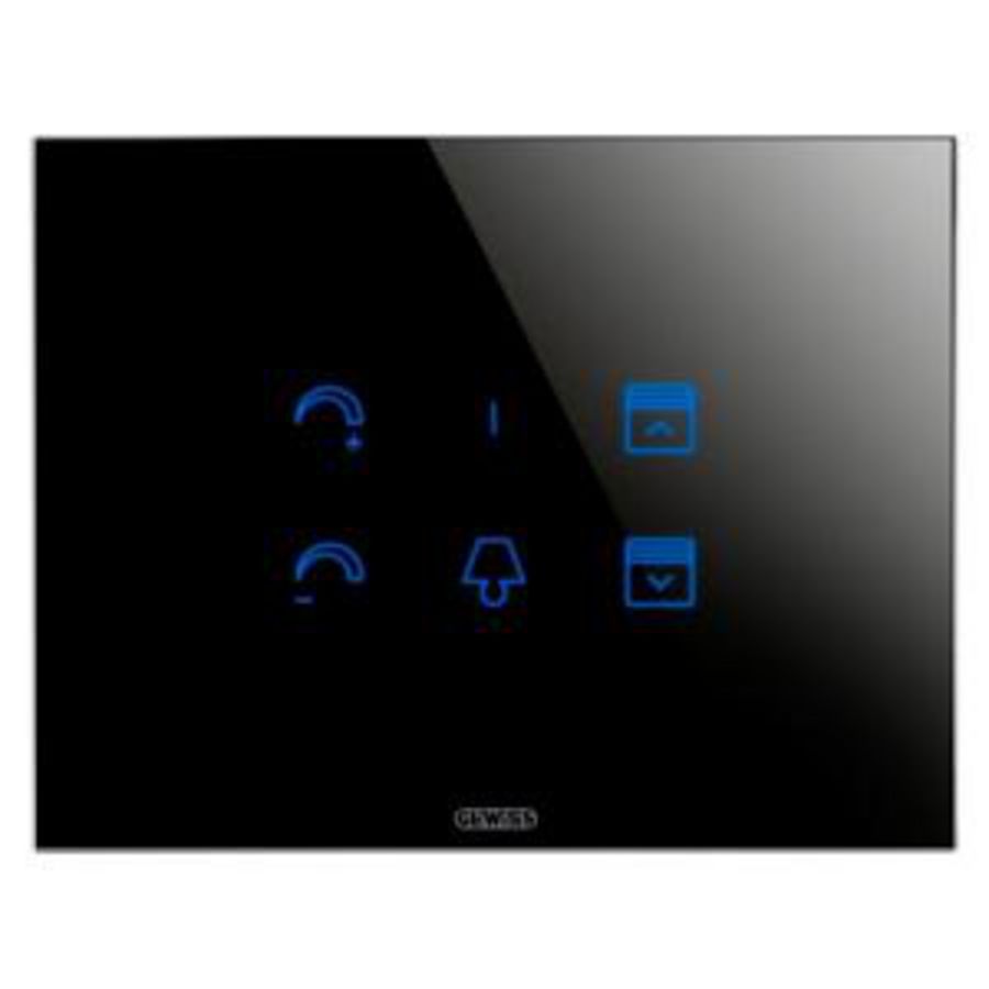 ICE TOUCH PLAAT-VAN GLAS-UITWISSELBARE SYMBOLEN-ZWART