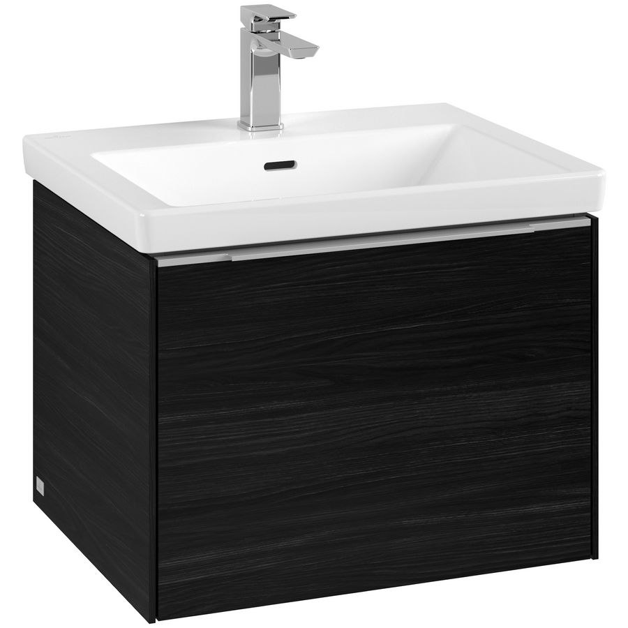 Wastafelonderkastkast SUBWAY 3.0 572x429x478mm Black Oak C57700AB greep alu. glans