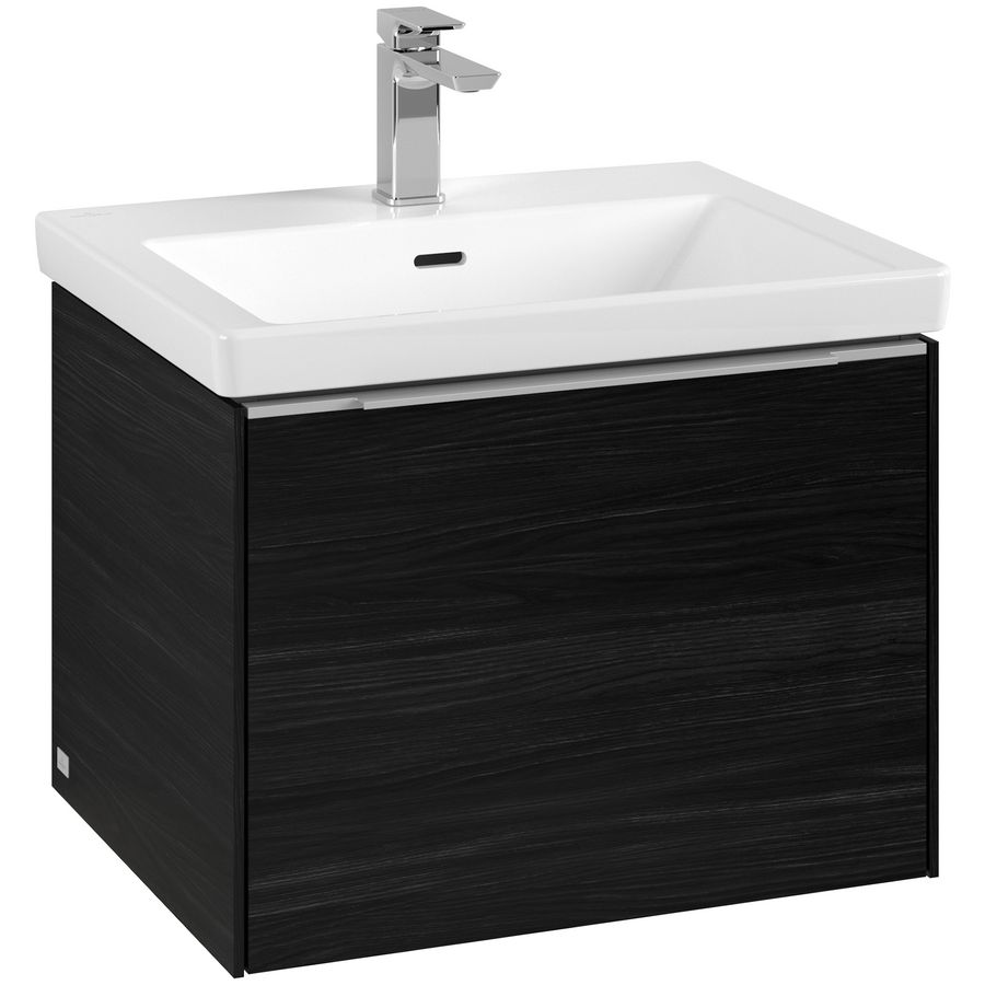 Wastafelonderkastkast SUBWAY 3.0 572x429x478mm Black Oak C577L0AB greep alu. glans