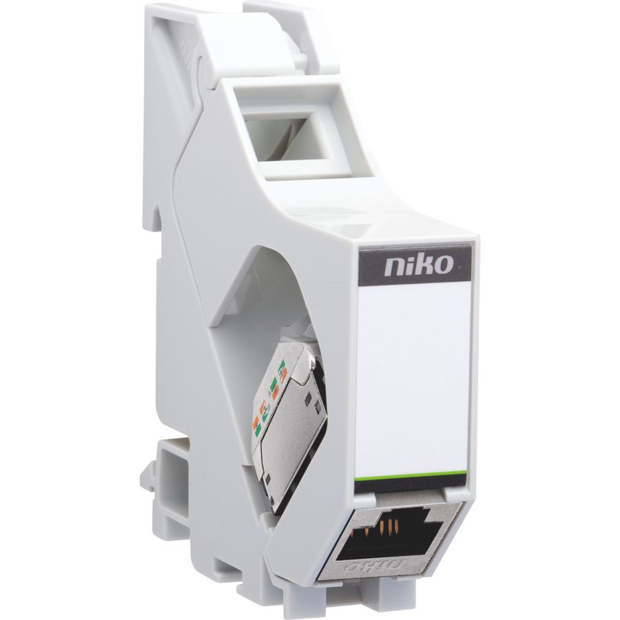 DIN-rail module afgeschermde RJ45-connector STP Cat.6A PoE++