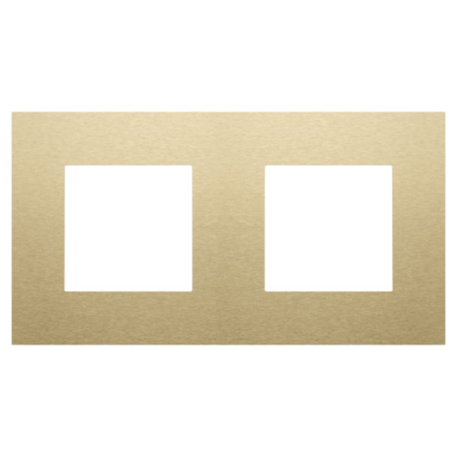 2-voudige afdekplaat hoh 71mm Pure alu gold brushed
