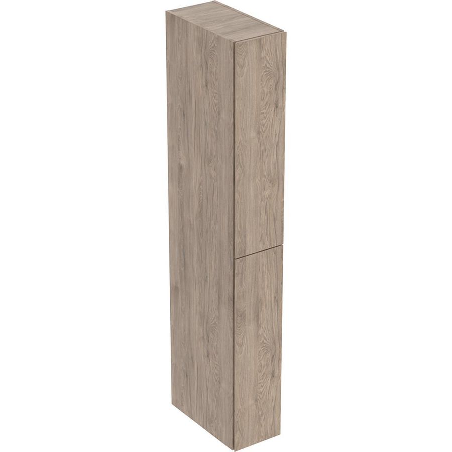 Hoge apothekerskast met twee uittreklades B24 H180 N.hickory