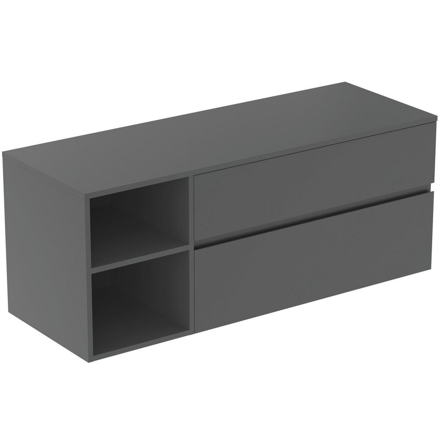 Wastafelmeubel 1402x505x558mm matt anthracite 2 laden Finesse