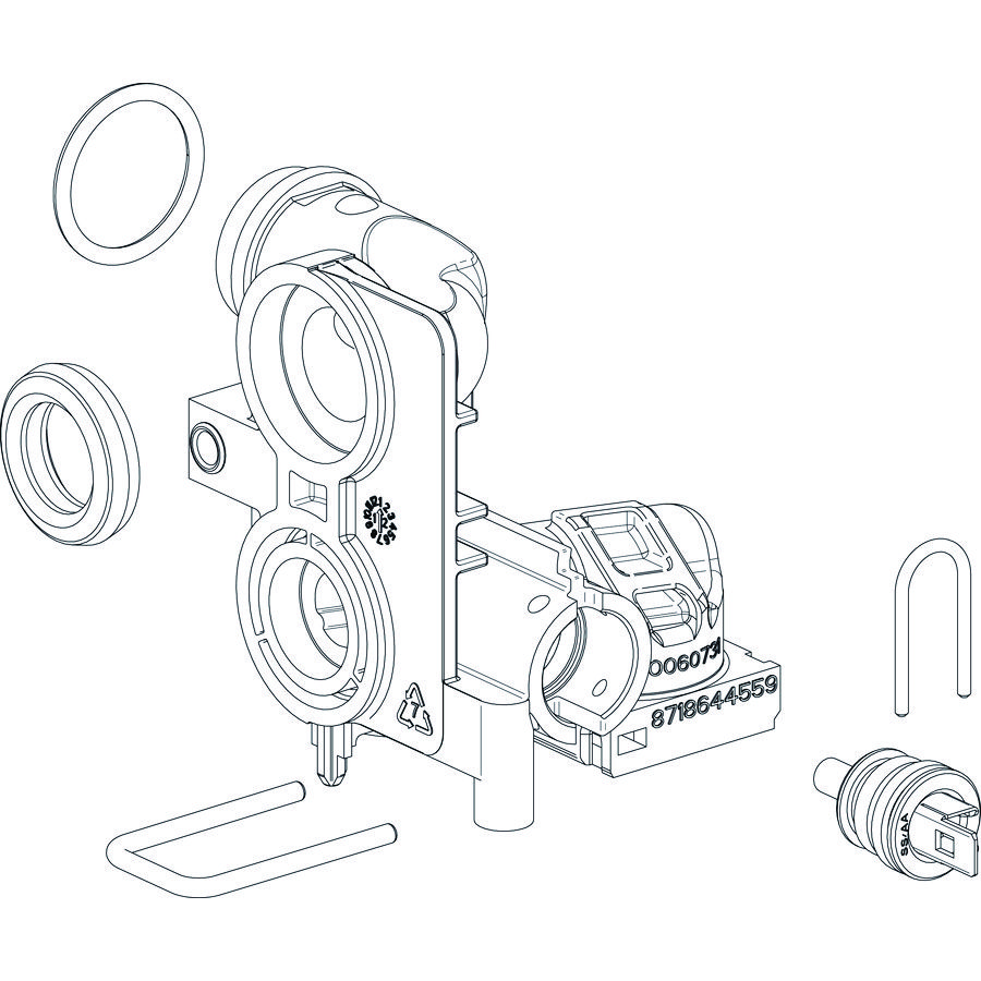 Aansluitblok hydrauliek DHW