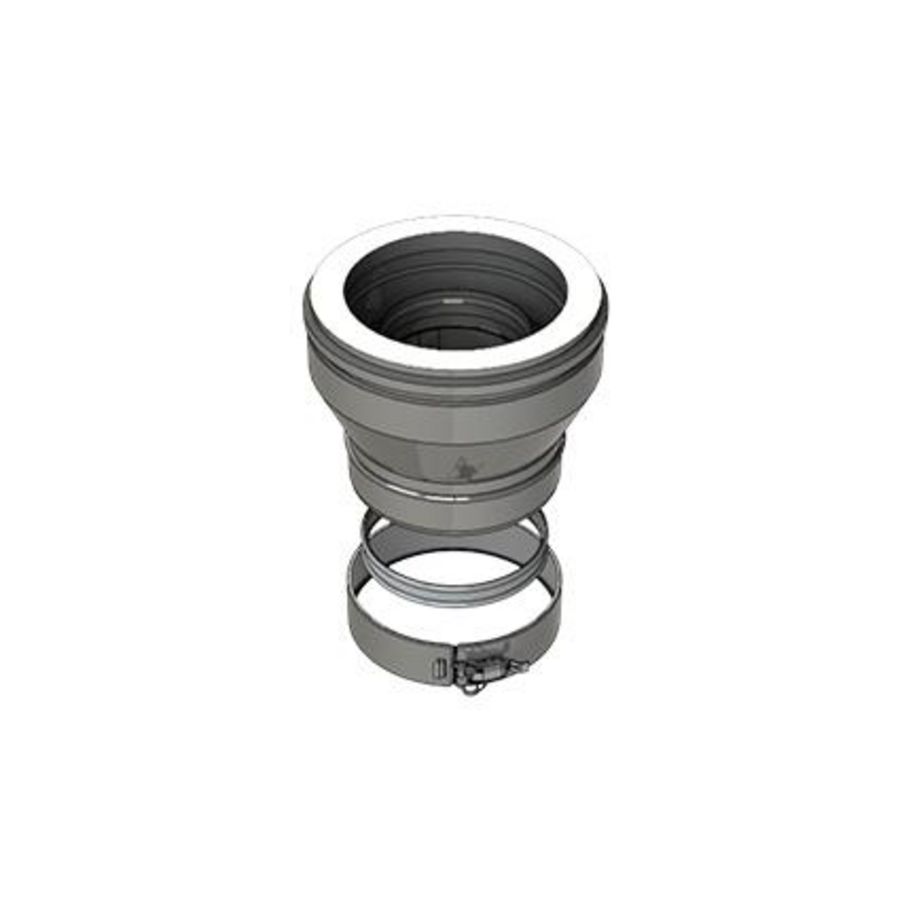Adapter RVS van d150/100 naar geisol.systeem d200/150/100