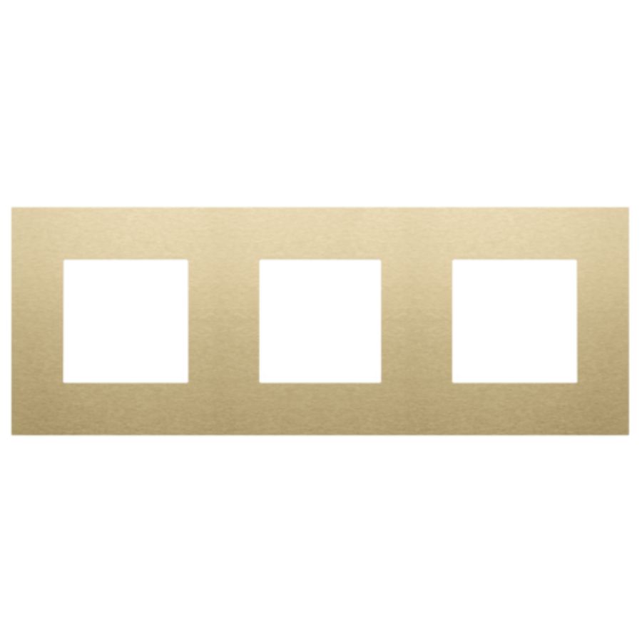 3-Voudige afdekplaat 71mm centerafst. Pure alu gold bru