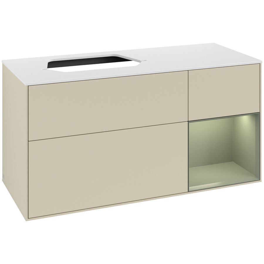 Wastafelonderkast Finion 1200x603x501mm S.Grey Matt Lacquer F401GMHJ