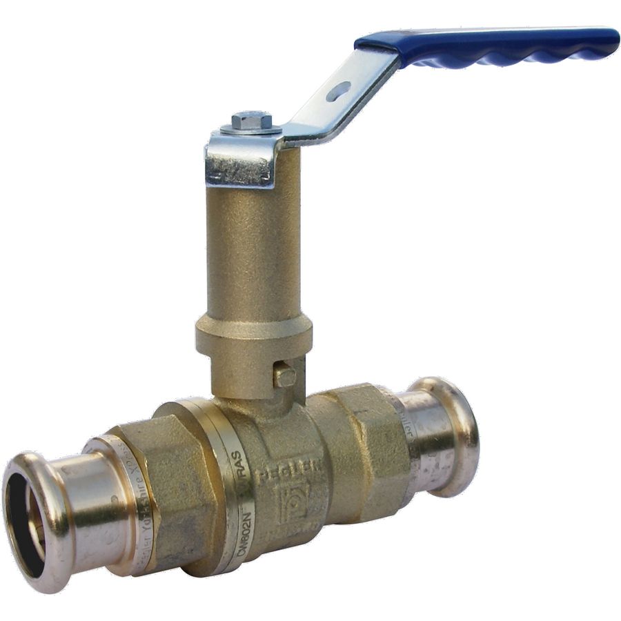 Kogelkraan XPress PS550EL messing  met verlengde spindel 28mm 2x pers DN25