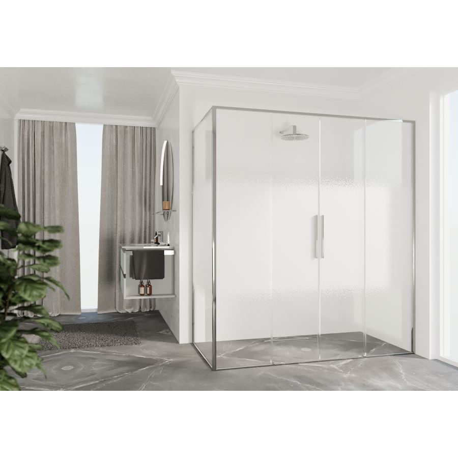 Schuifdeur RIGA 2A 1160-1190x2000mm Rose-1 motief profiel chroom