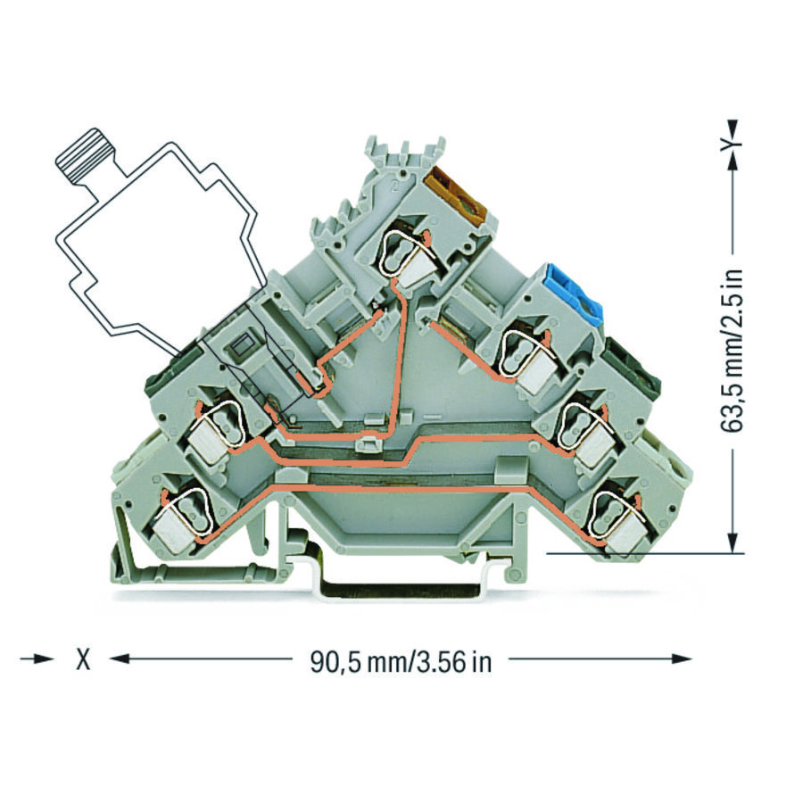 4-draads initiatorklem PNP pos schakelend 280-588 VVE=50