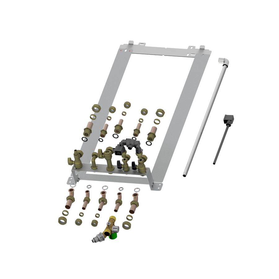 Montageframe voor combi uitvoering (incl. leidingset)