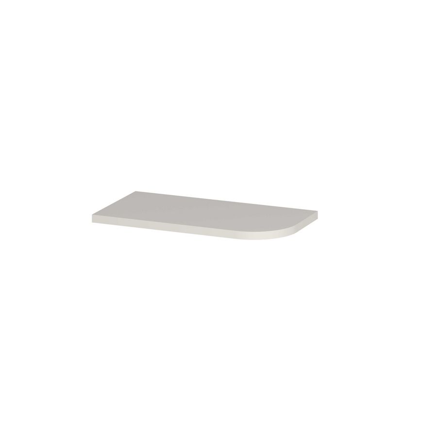 Topplaat gelakt tbv fonteinonderkast rechts afgerond model 40cm mat wit
