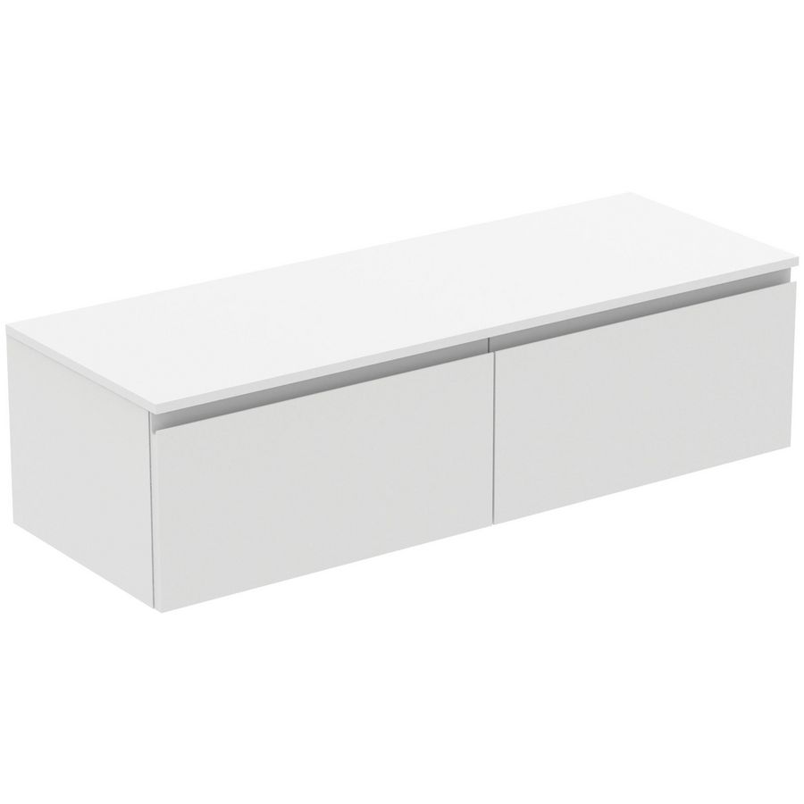Wastafelmeubel 1402x505x378mm matt white 2 laden Finesse