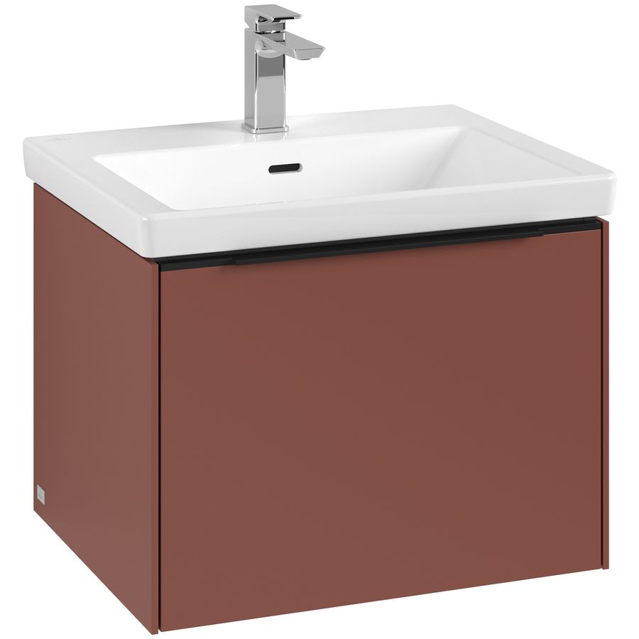 Wastafelonderkastkast SUBWAY 3.0 572x429x478mm Wine Red C577L1AH greep Volcano Black