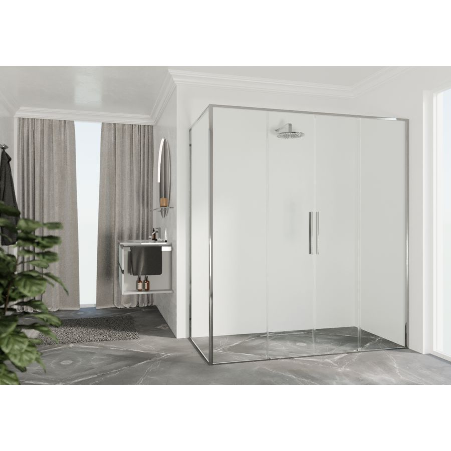 Schuifdeur RIGA 2A 1160-1190x2000mm helder glas profiel chroom