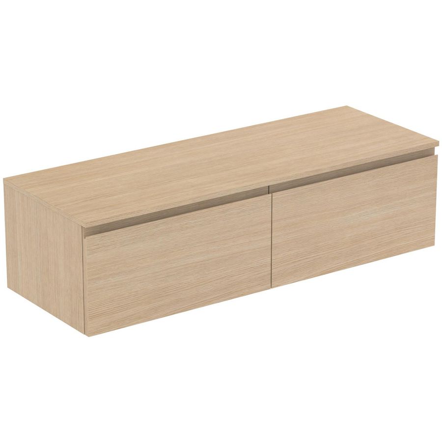 Wastafelmeubel 1402x505x378mm white oak 2 laden Finesse