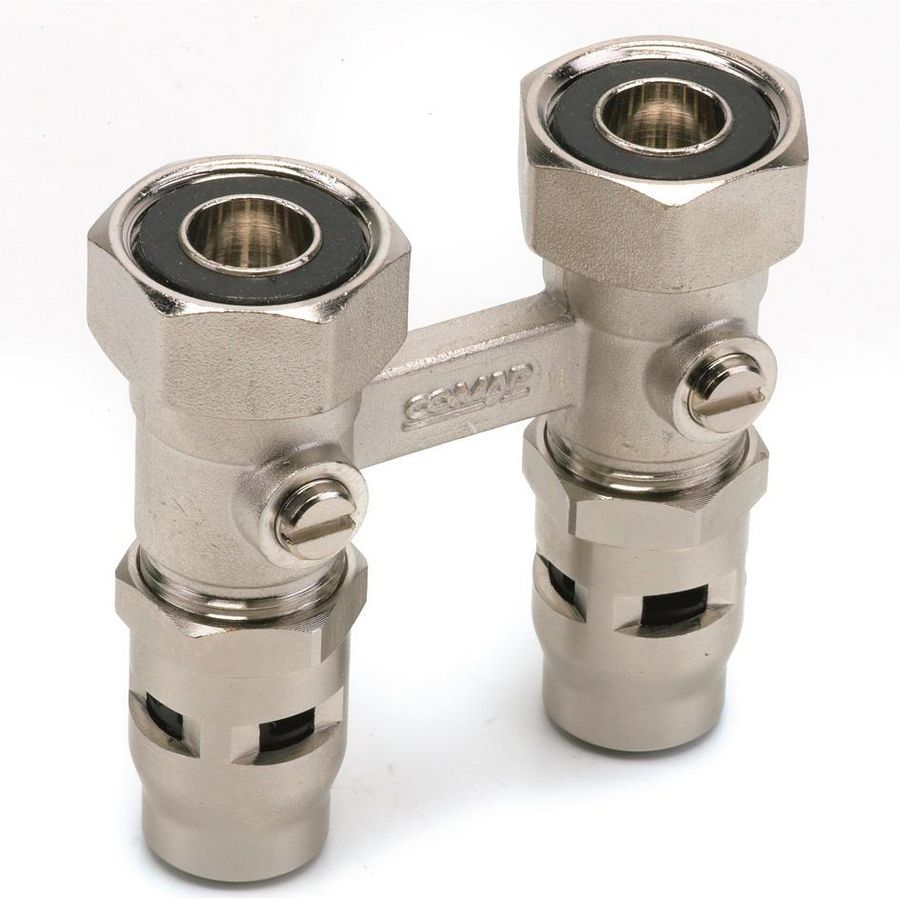 H-Onderblok 1/2x3/4" tweepijp recht Sarfitskin  VVE=10