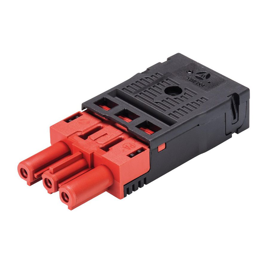 Kabelsteker GST18I3 female tomatenrood veerklem VVE=50