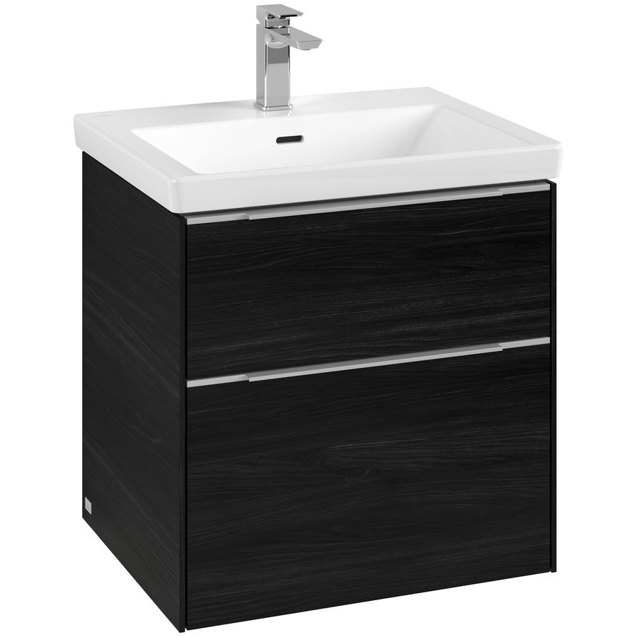 Wastafelonderkastkast SUBWAY 3.0 572x576x478mm Black Oak C578L0AB greep alu. glans