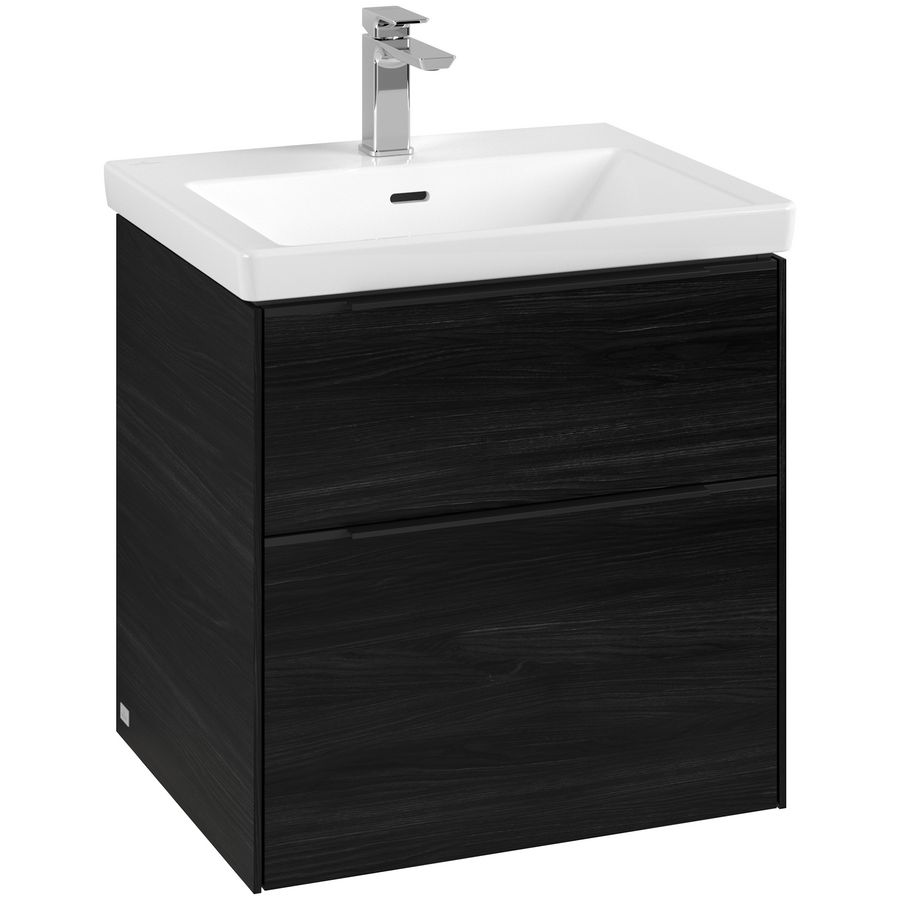 Wastafelonderkastkast SUBWAY 3.0 572x576x478mm Black Oak C578L1AB greep Volcano Black