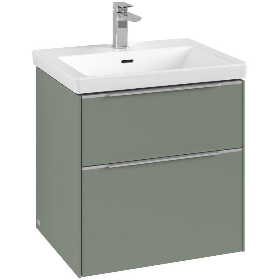 Wastafelonderkastkast SUBWAY 3.0 572x576x478mm Soft Green C57800AF greep alu. glans