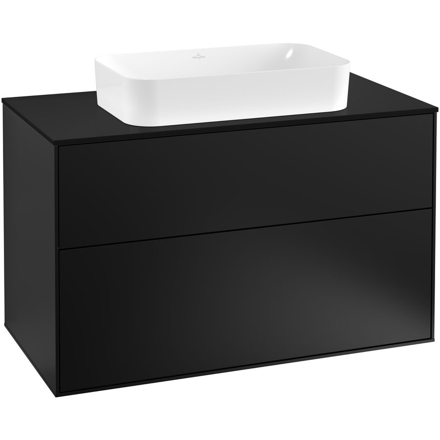 Wastafelonderkast Finion 1000x603x501mm Black Matt Lacquer F23200PD