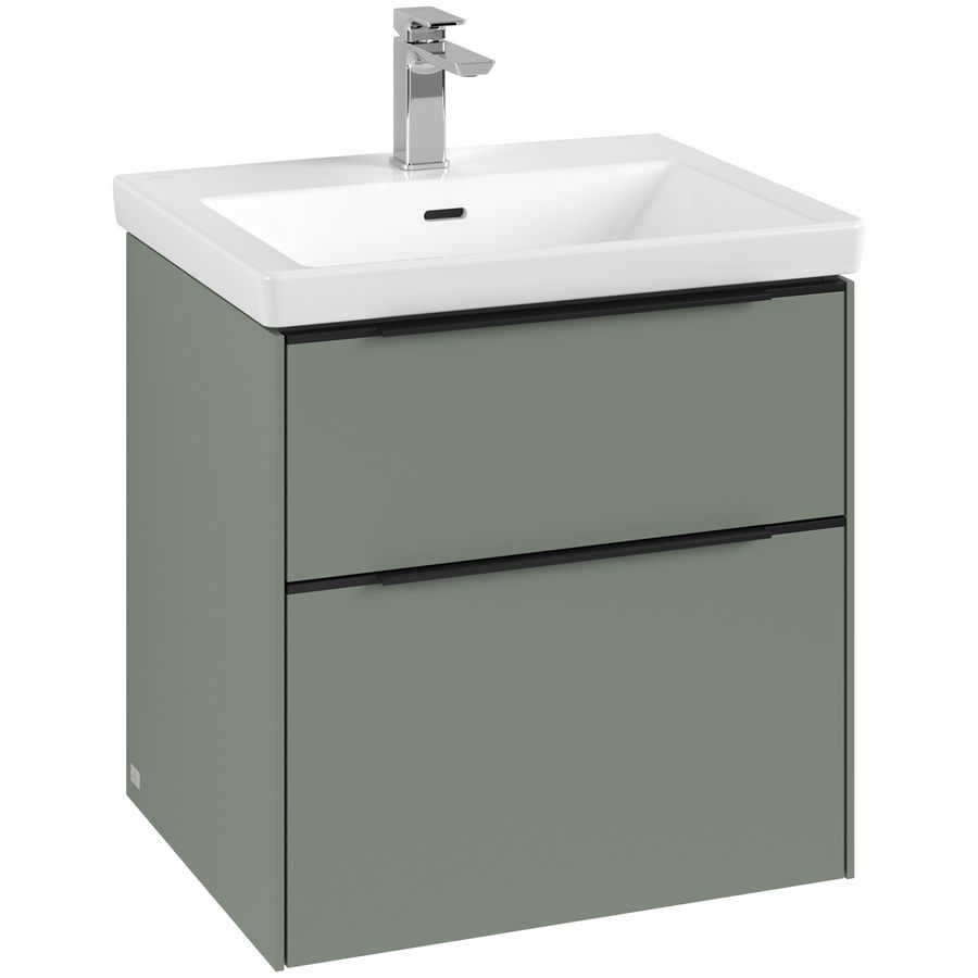 Wastafelonderkastkast SUBWAY 3.0 572x576x478mm Soft Green C57801AF greep Volcano Black