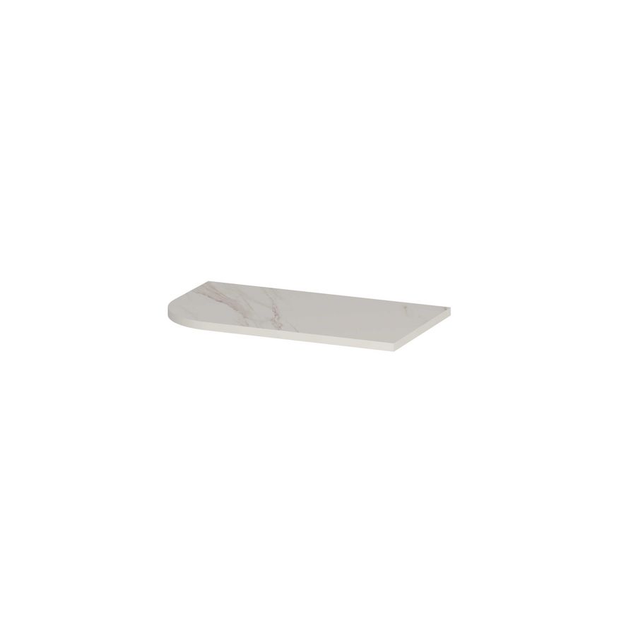 Topplaat keramische slab tbv fonteinonderkast links afgerond model 40cm calacatta matt