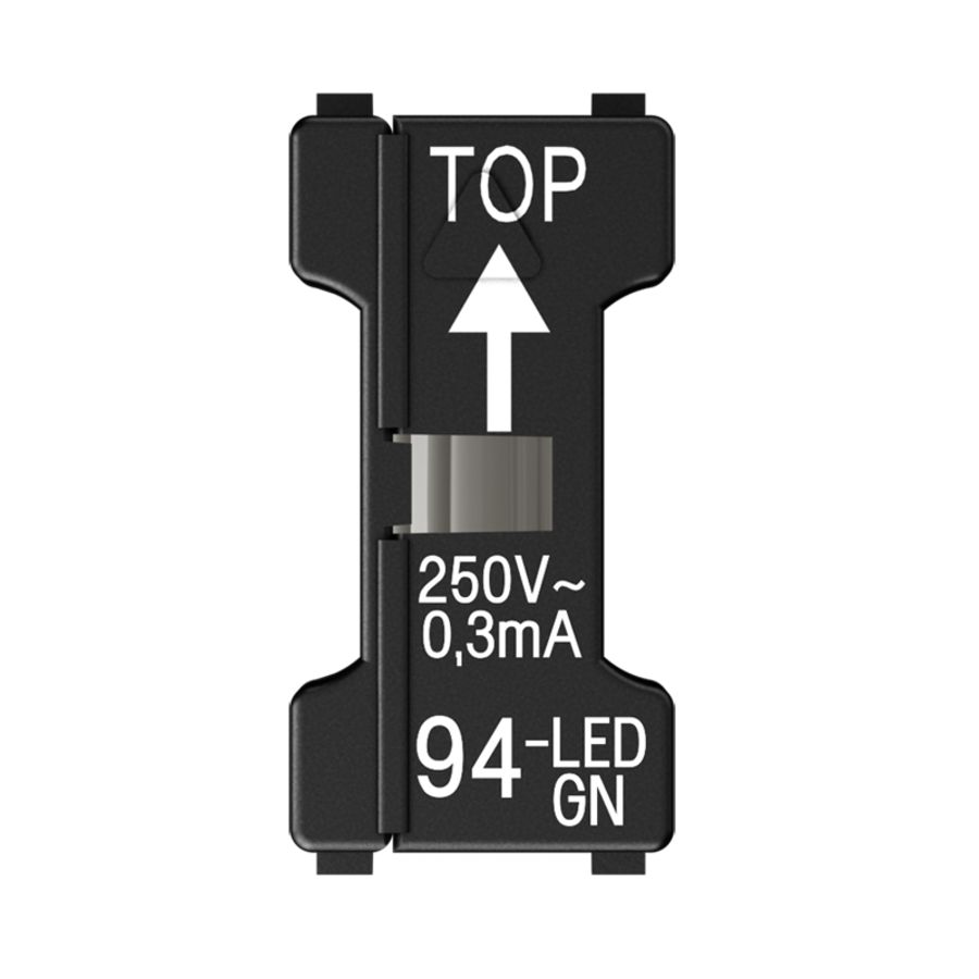 LED opsteeklampje groen 110-250 V. 1,1mA