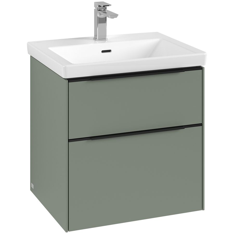 Wastafelonderkastkast SUBWAY 3.0 572x576x478mm Soft Green C578L1AF greep Volcano Black