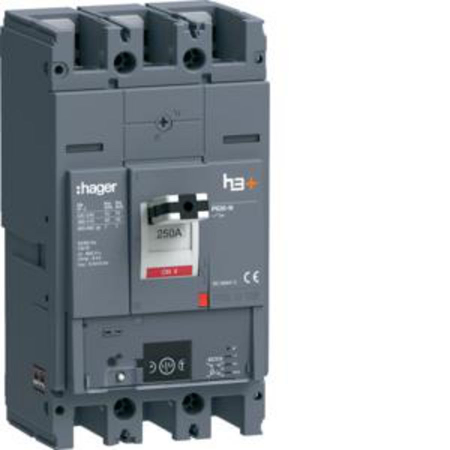 Vermogensautomaat h3+ P630 Energy 3P3D 250A40kA boutaansl.