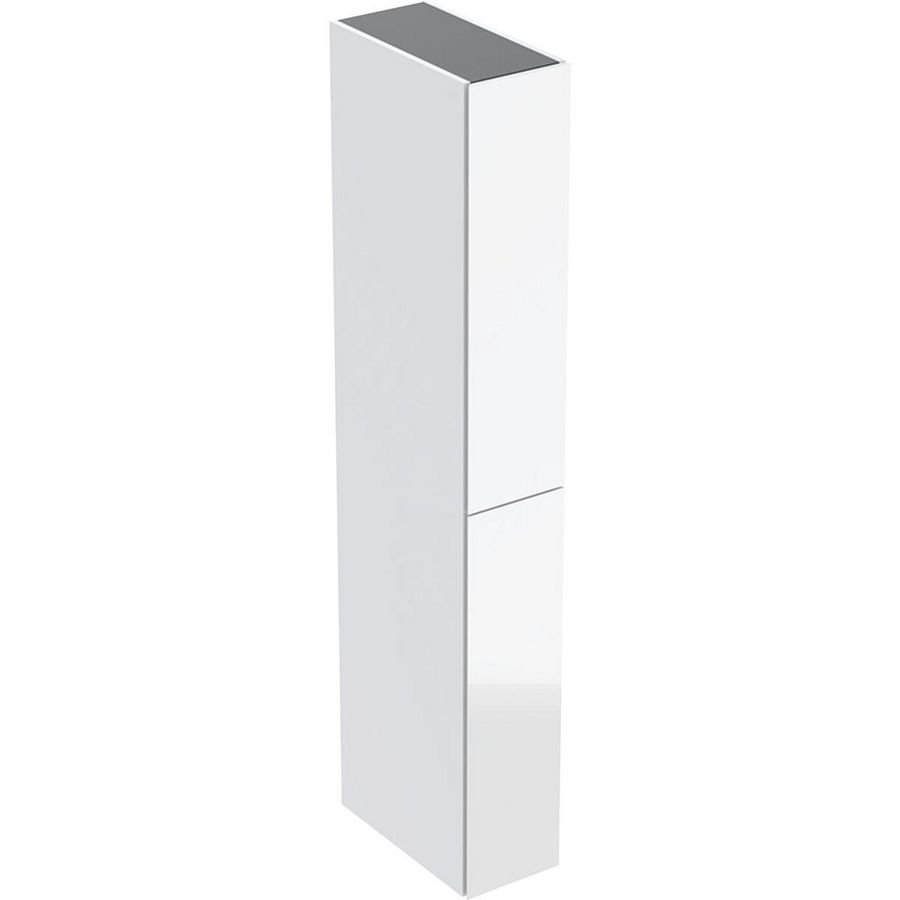 Hoge apothekerskast met twee uittreklades B24 H180 Wit glas