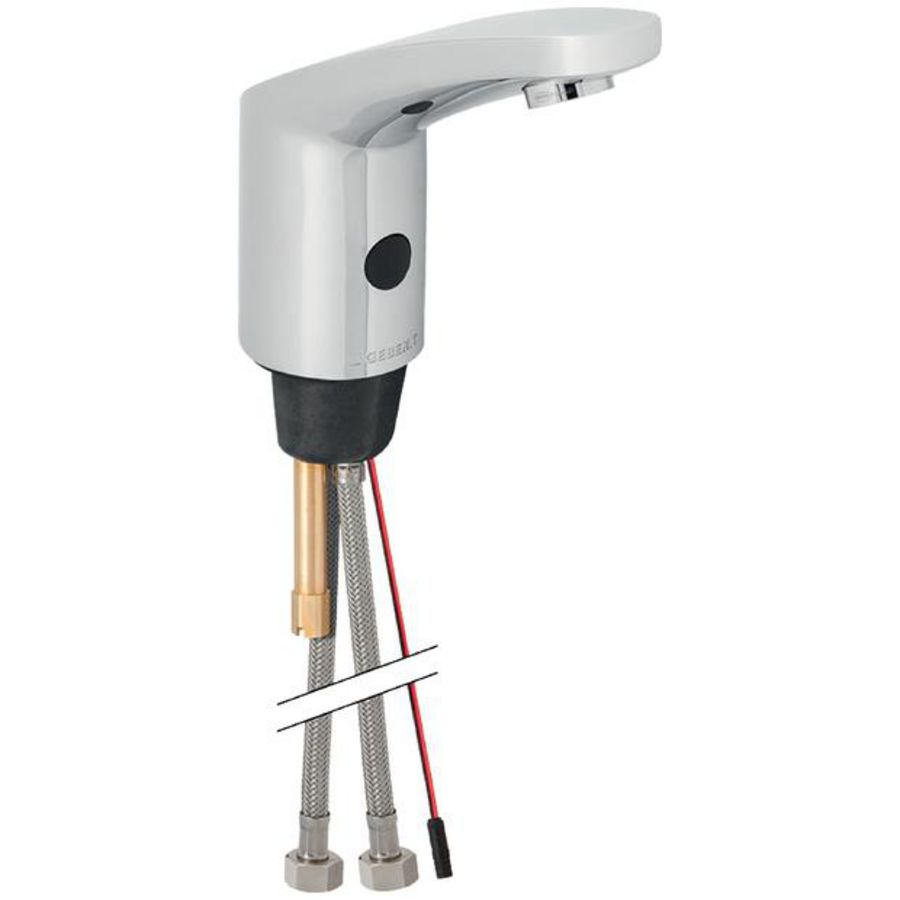 Wastafelkraan 185 chroom netvoeding excl. trafo rvoeding met mengunit