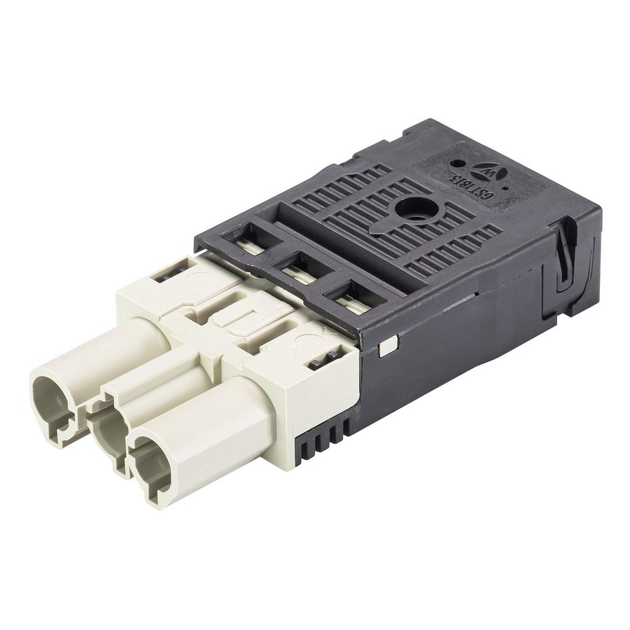 Kabelsteker GST18I3 male grijs veerklem VVE=50