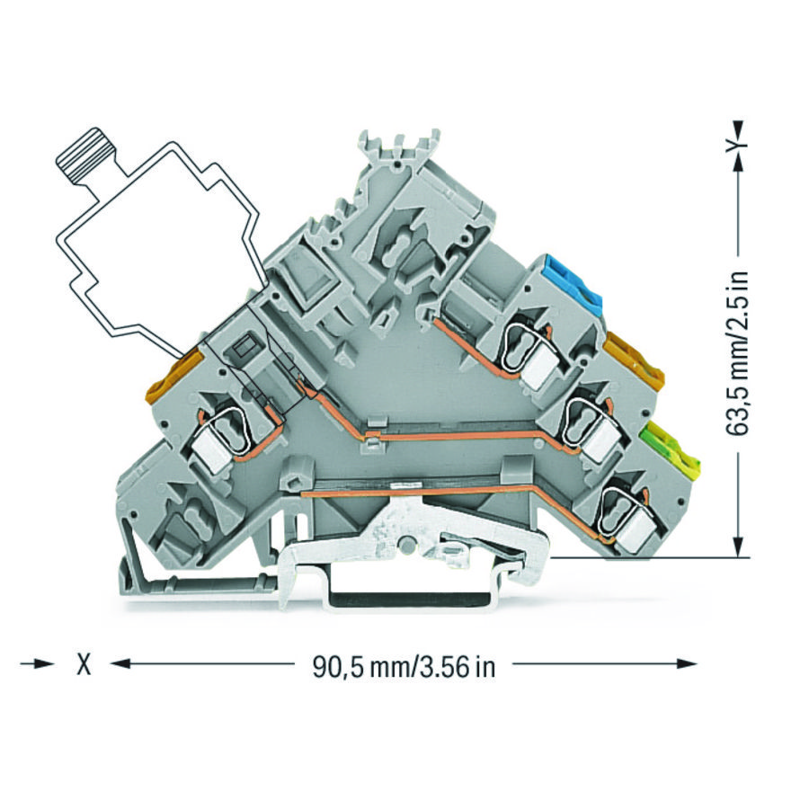 3-draads actuatorklem PE gekleurde invoer 280-575 VVE=50
