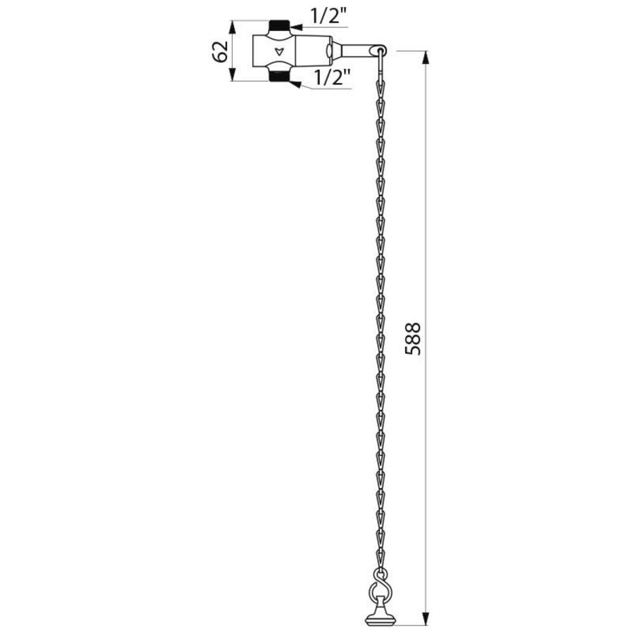 Douchekraan met kettingmm1/2" zelfsluiting 15sec
