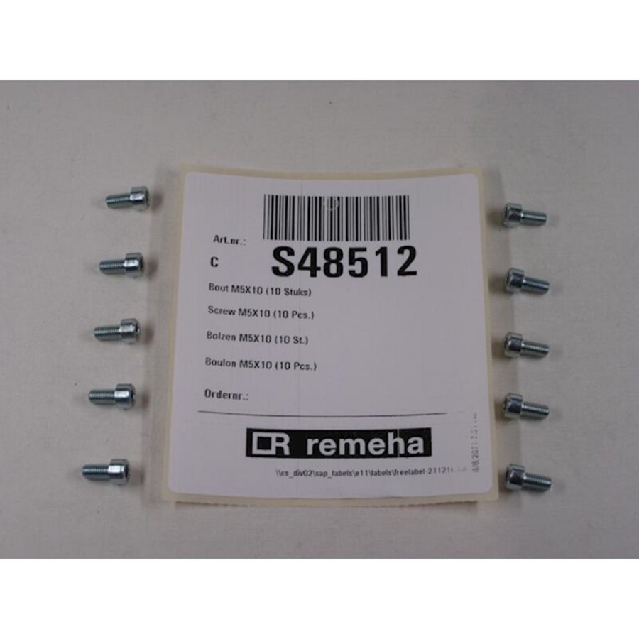 Set a 10st. Inbusbout M5x10 Q45-65-85-115/QPro45-65-90