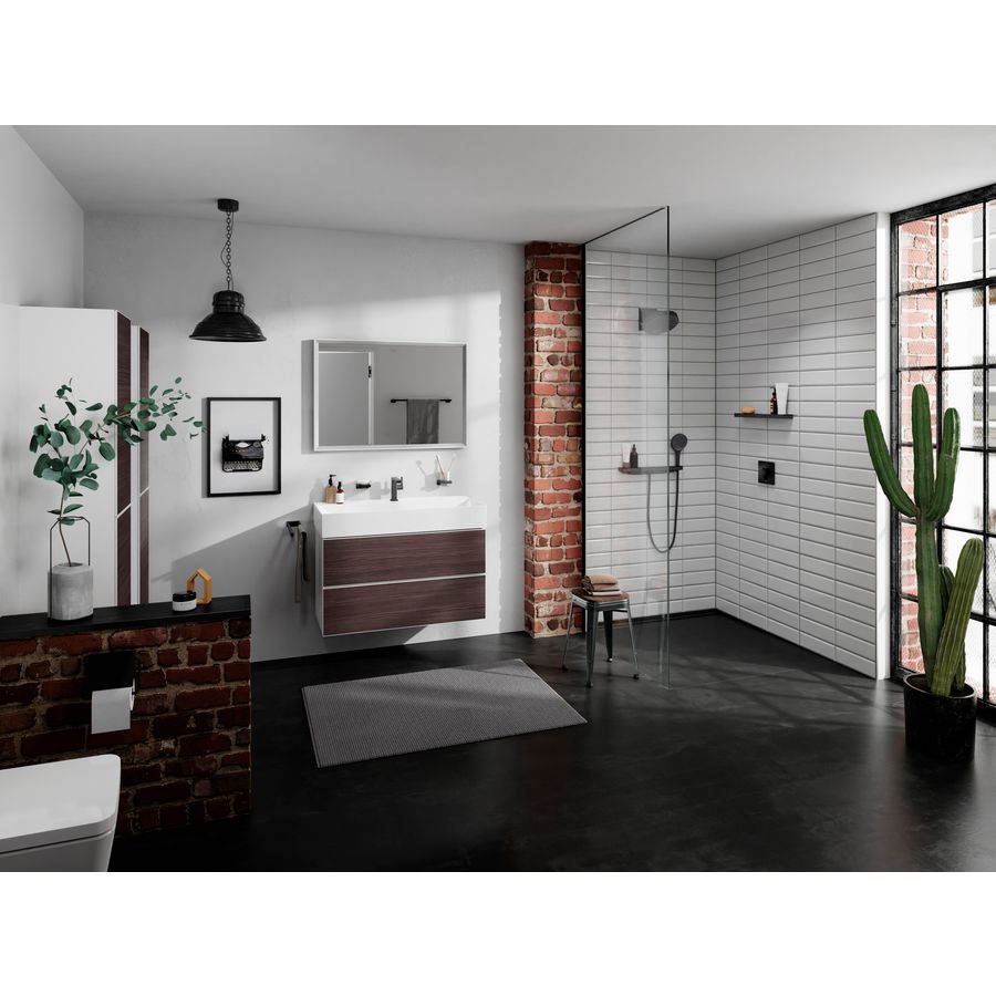 Hoge kast mat wit / front dark oak 400/360 scharnieren rechts Xevolos E 54221730