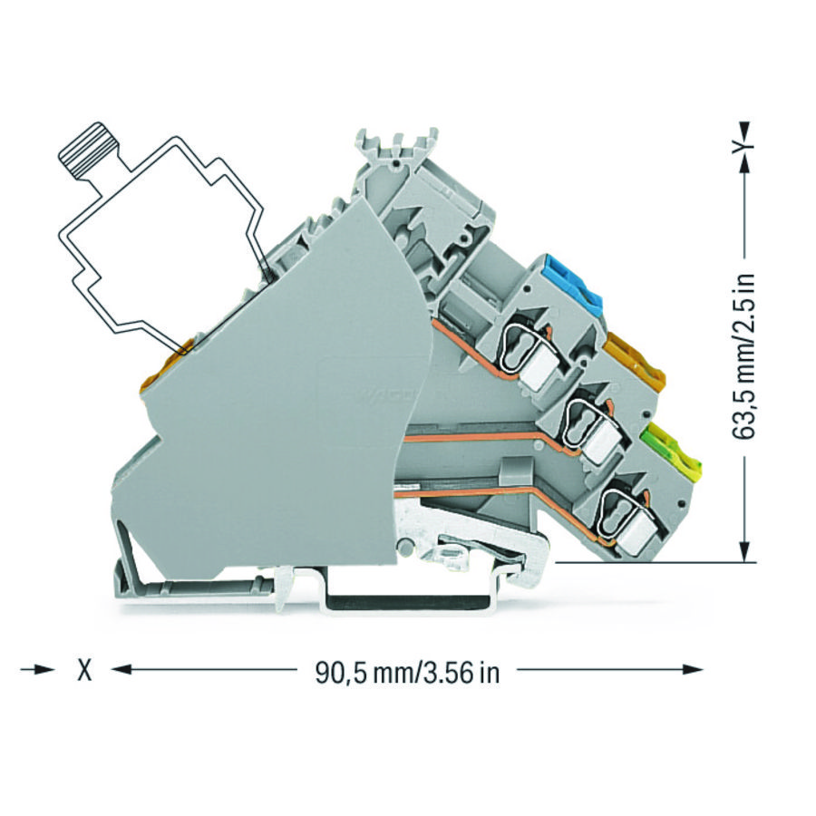 3-draads actuatorklem PE gekleurde invoer 280-320 VVE=50