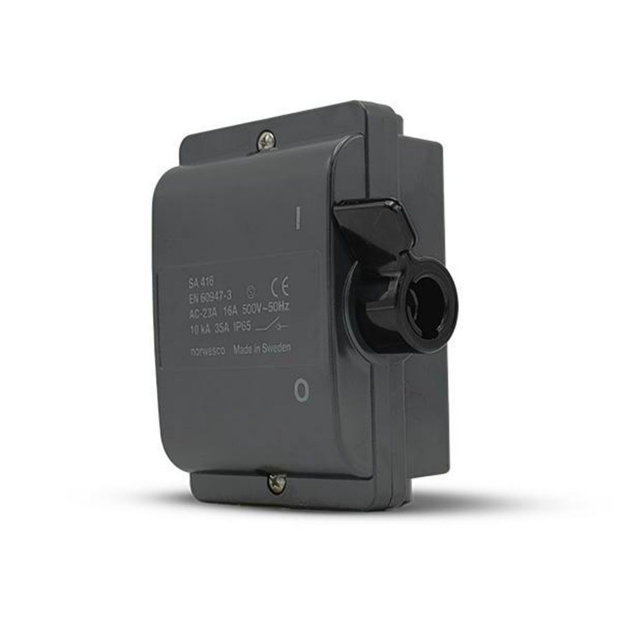 SA416 werkschakelaar 4P 16A M20 IP65 antraciet