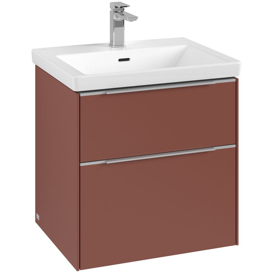 Wastafelonderkastkast SUBWAY 3.0 572x576x478mm Wine Red C57800AH greep alu. glans