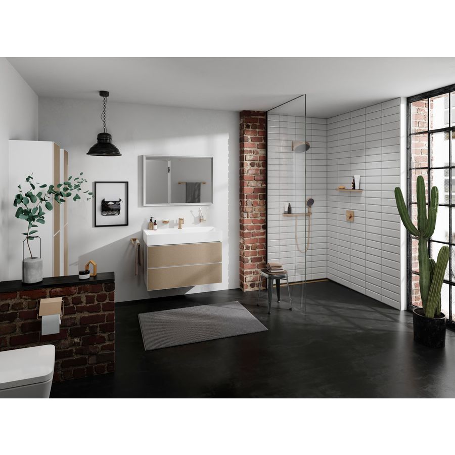 Hoge kast mat wit / front patterned bronze 400/360 scharnieren rechts Xevolos E 54221390